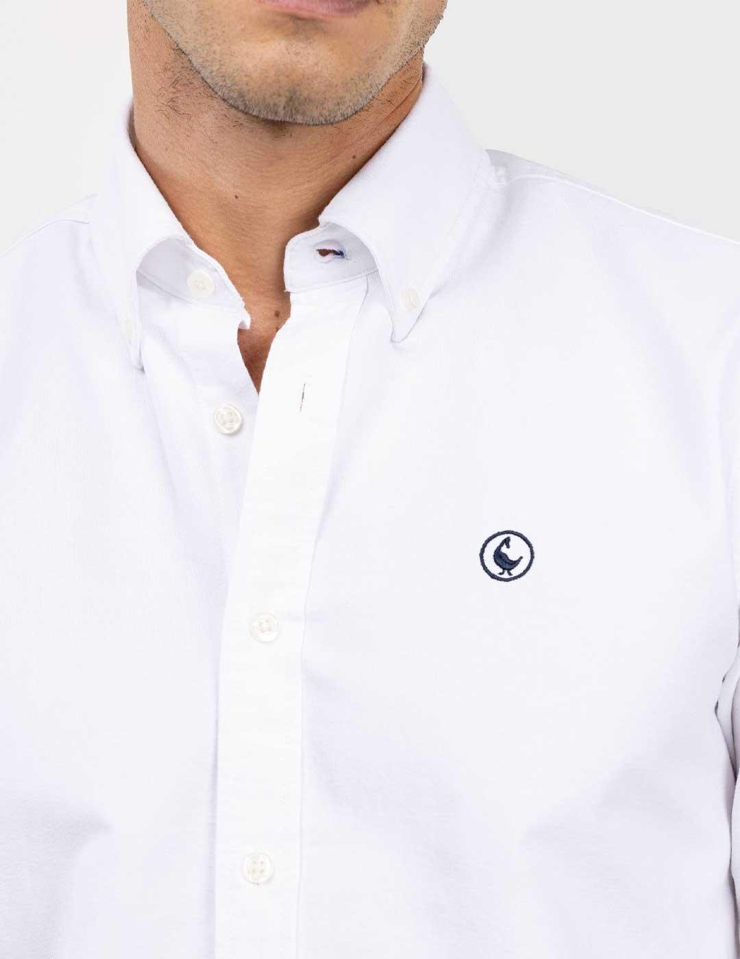 El Ganso Oxford camisa blanca lisa para hombre
