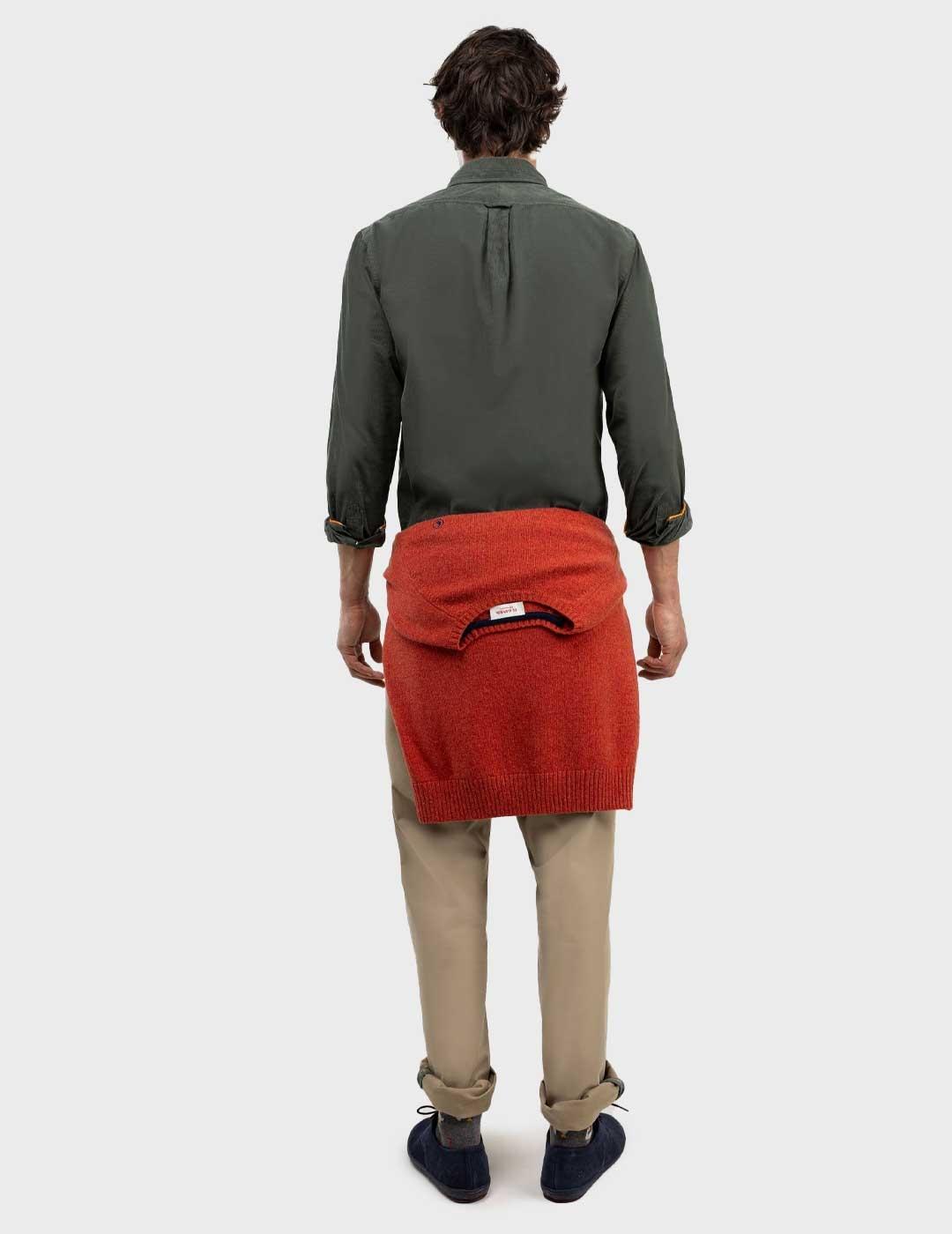 El Ganso camisa verde de pana para hombre