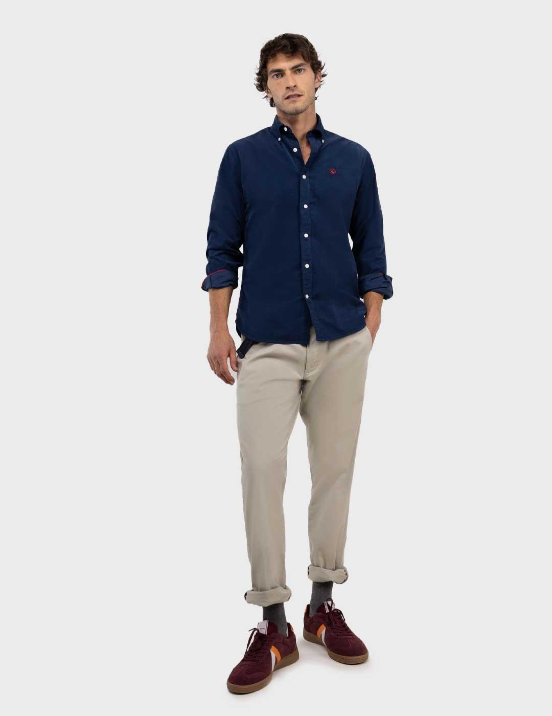 El Ganso camisa azul marino de pana para hombre