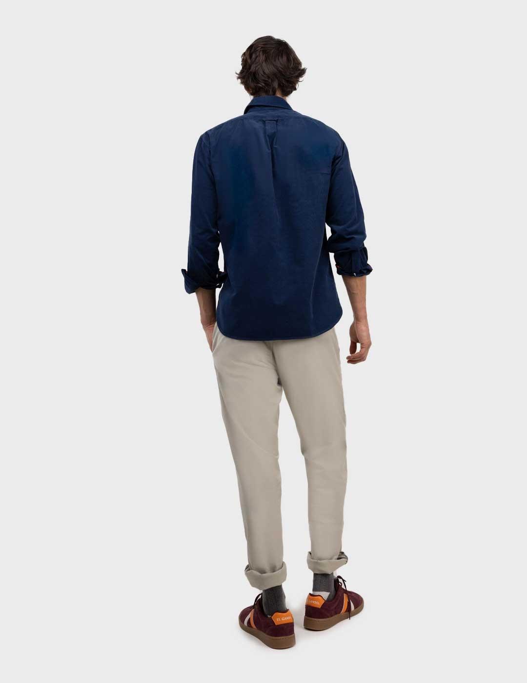 El Ganso camisa azul marino de pana para hombre