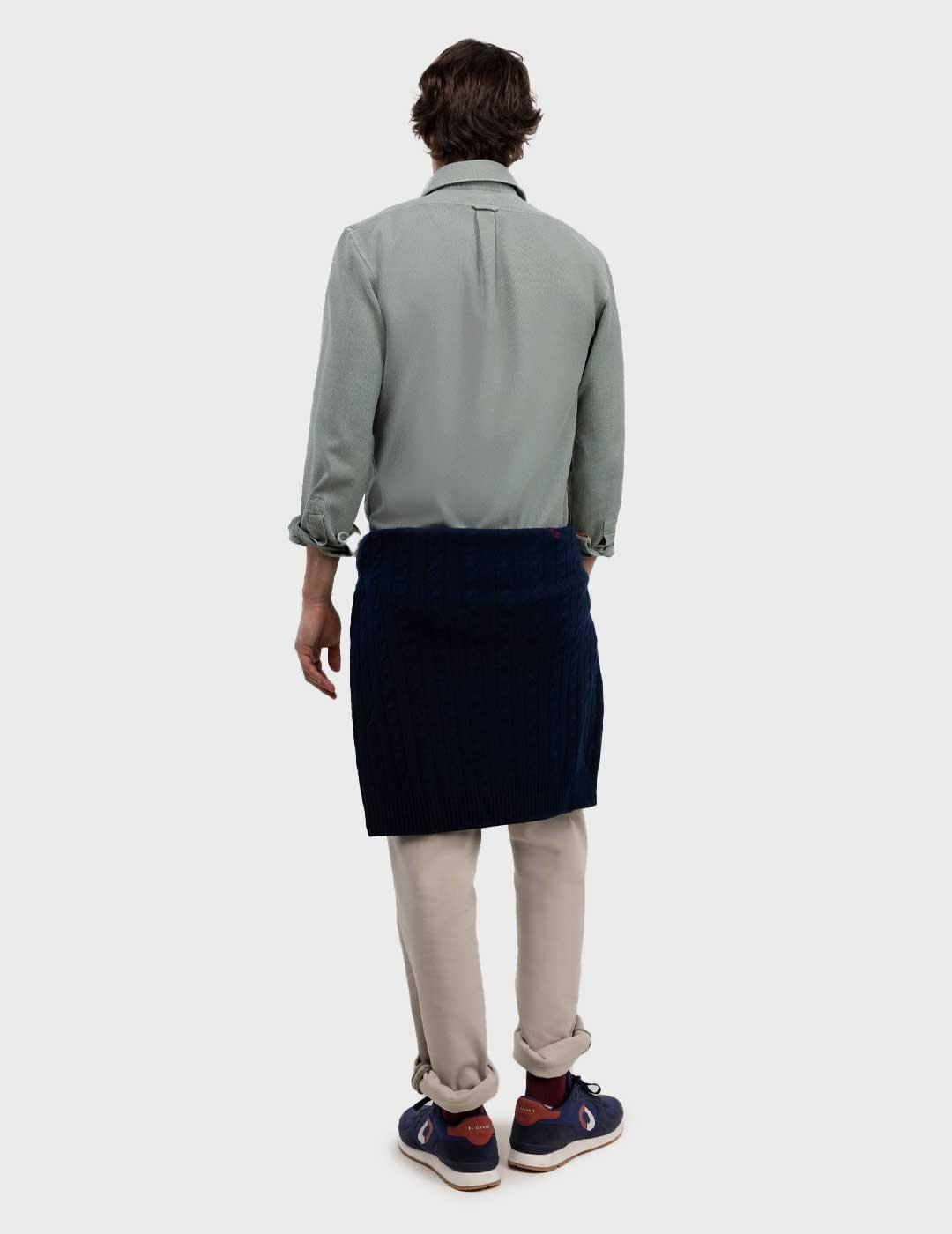 El Ganso camisa verde lisa para hombre