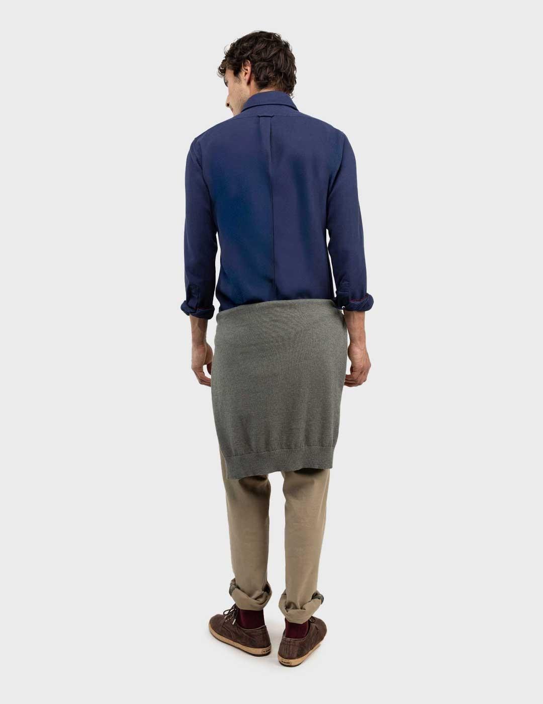 El Ganso camisa azul marino lisa para hombre