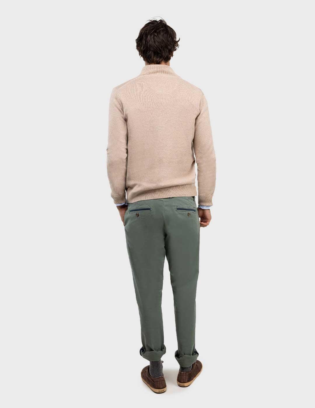 El Ganso jersey beige cuello camionero para hombre