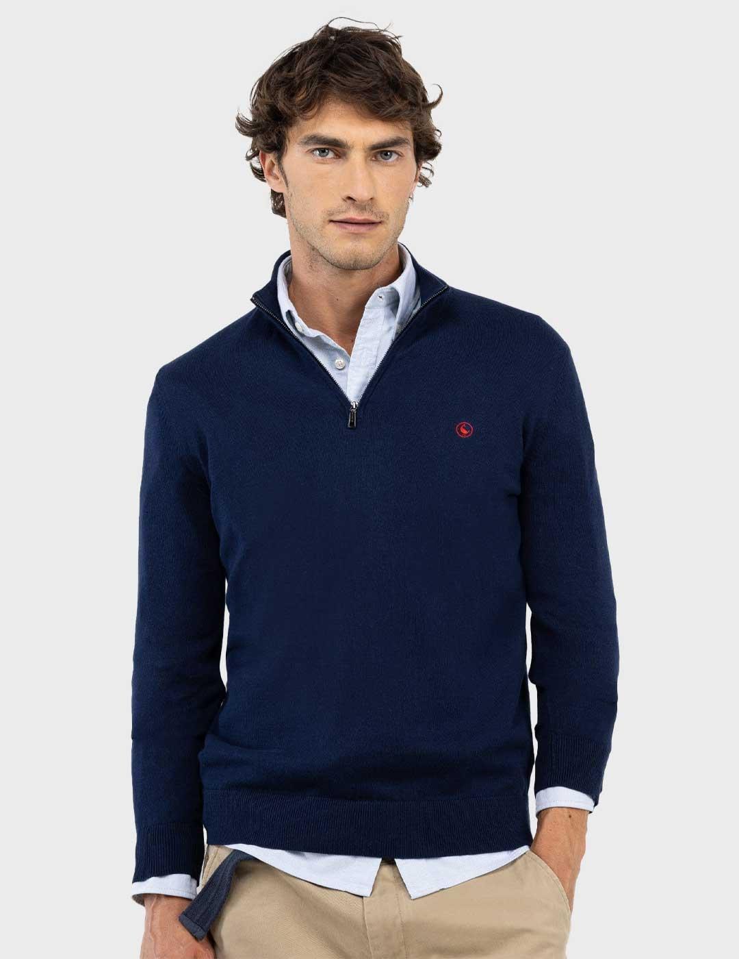 El Ganso jersey beige cuello camionero para hombre