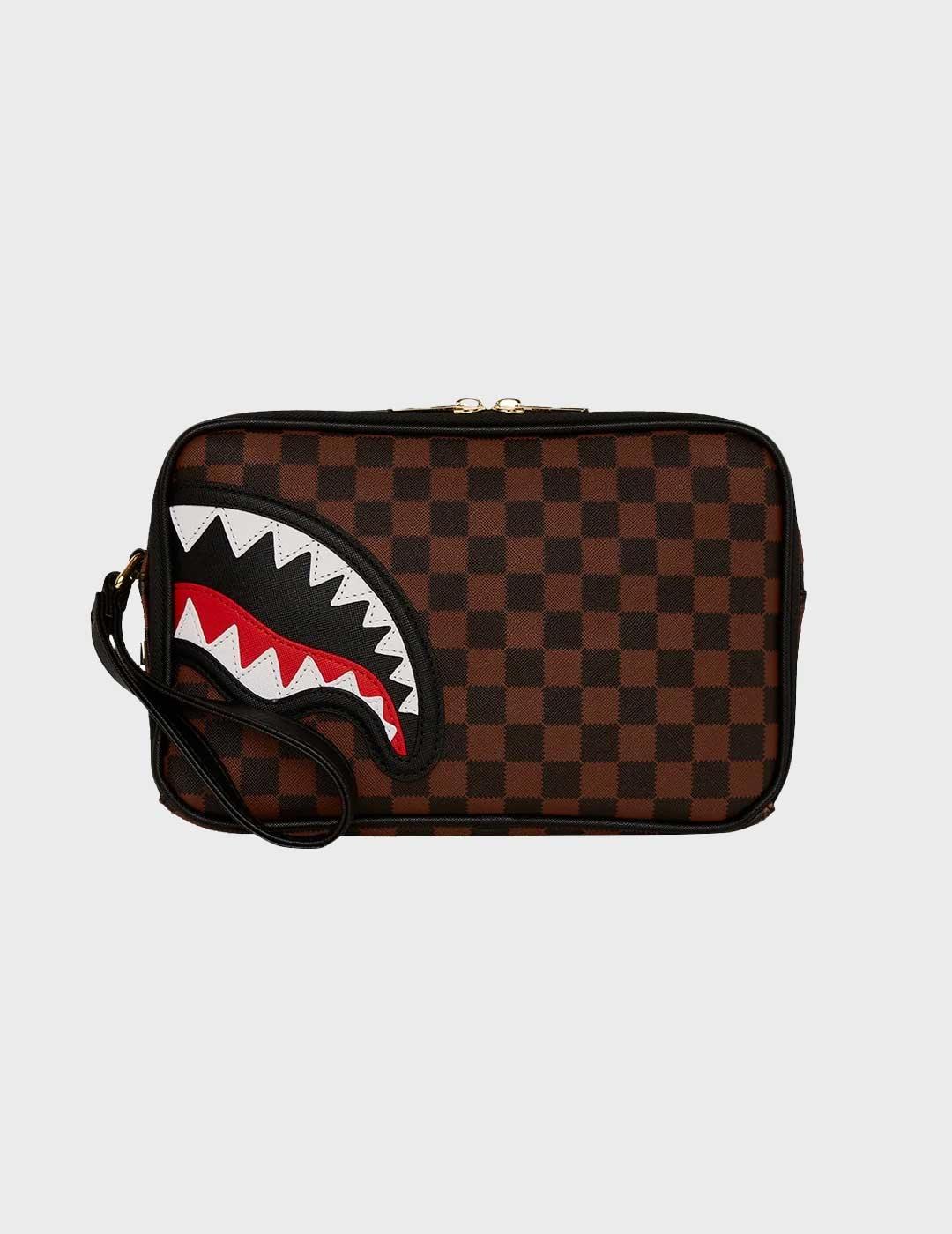 Sprayground Sawtooth Sharks neceser marrón hombre y mujer