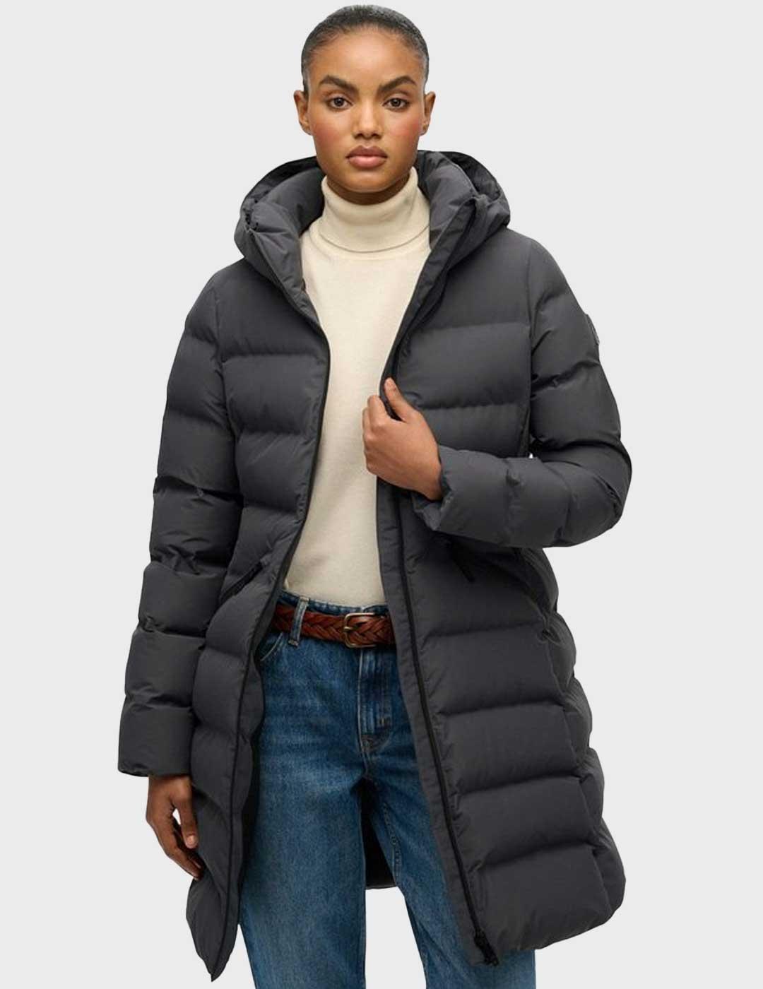 Superdry City Mid chaqueta gris acolchada para mujer