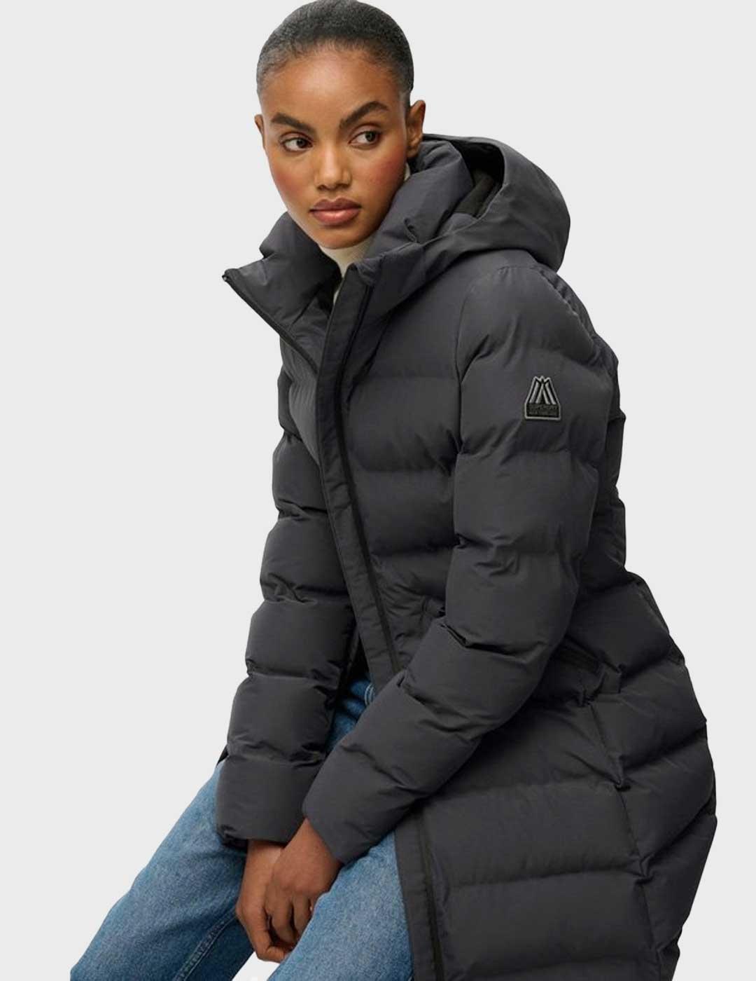 Superdry City Mid chaqueta gris acolchada para mujer