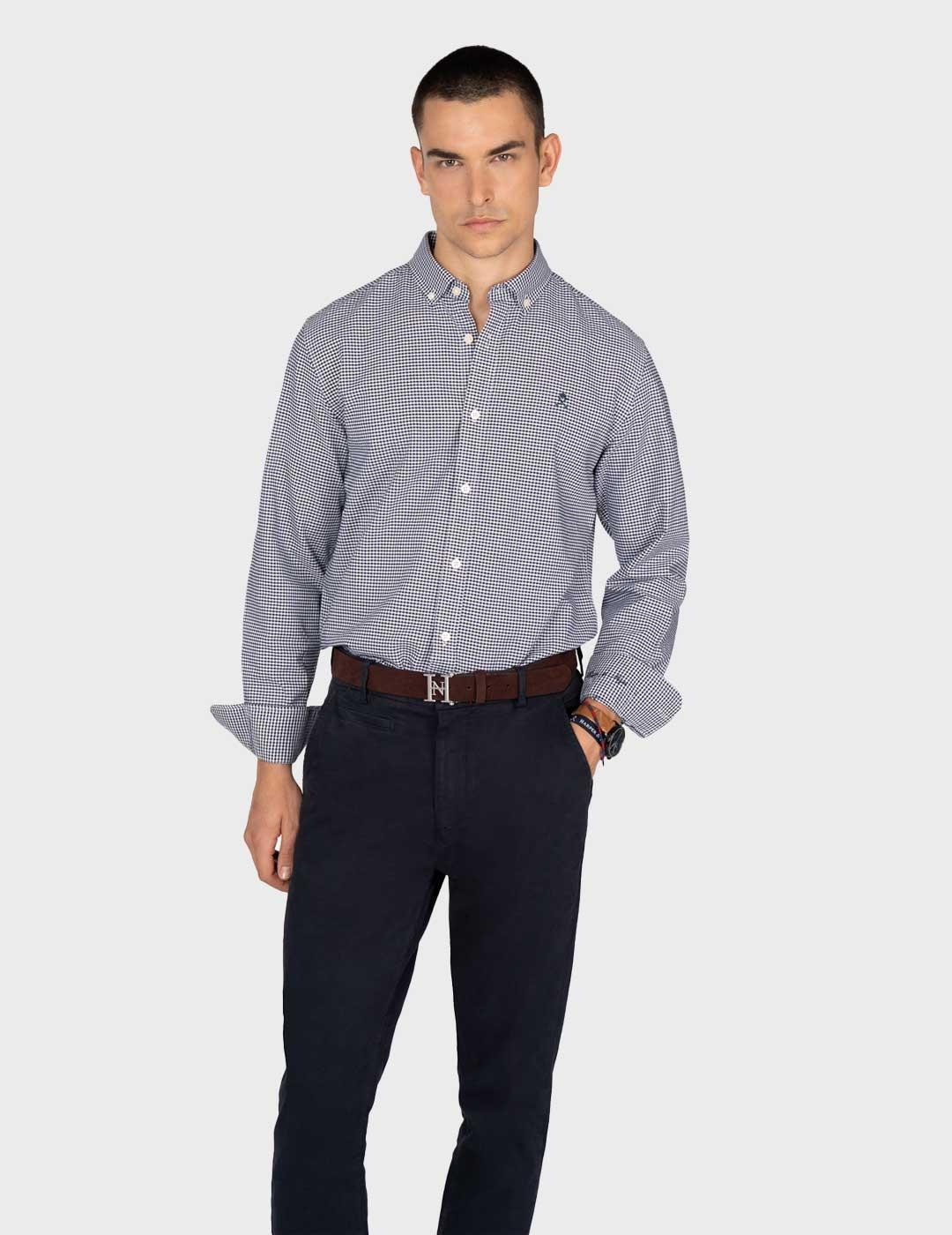 Harper & Neyer Vichy camisa azul de cuadros para hombre