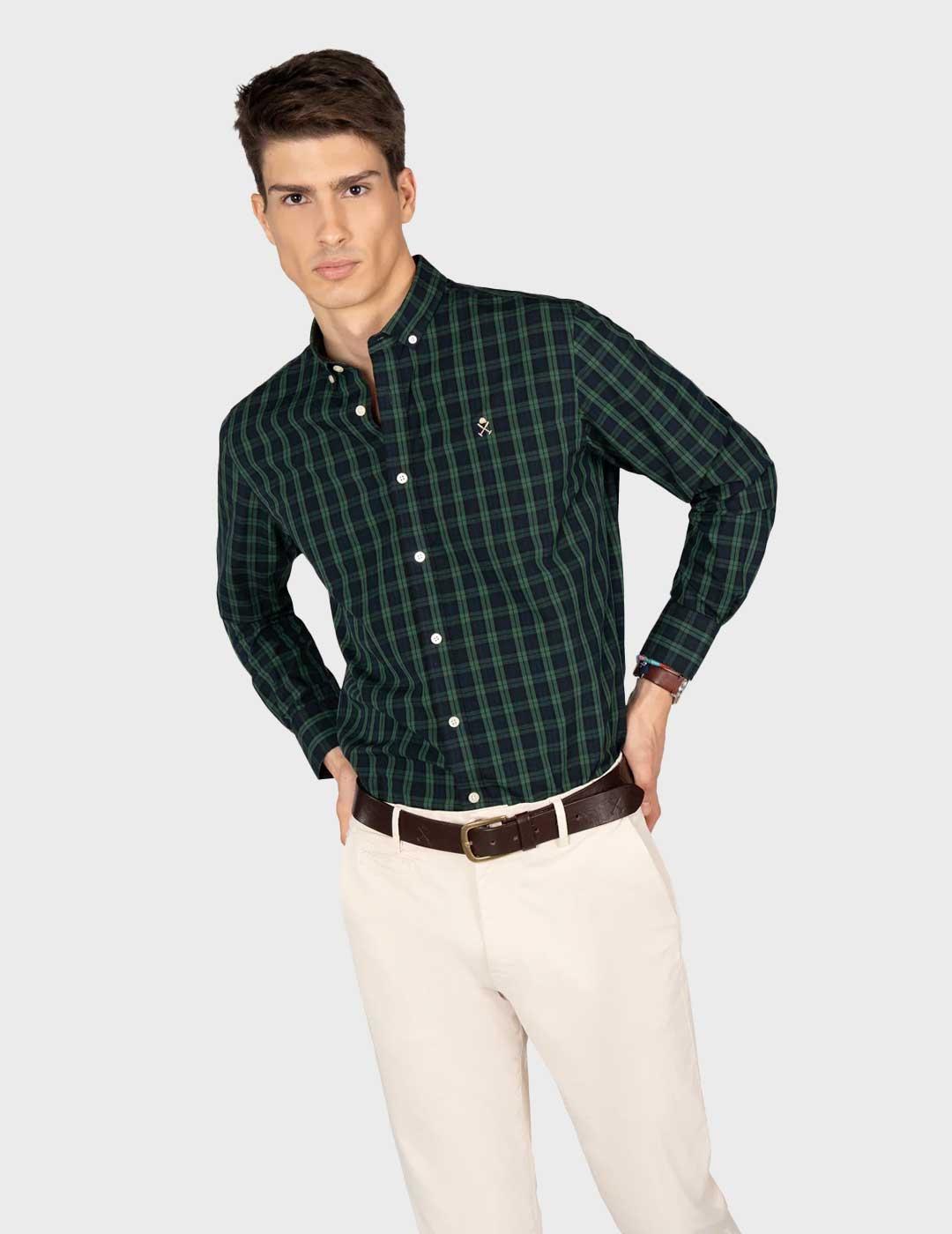 Harper & Neyer Cambrige camisa verde para hombre