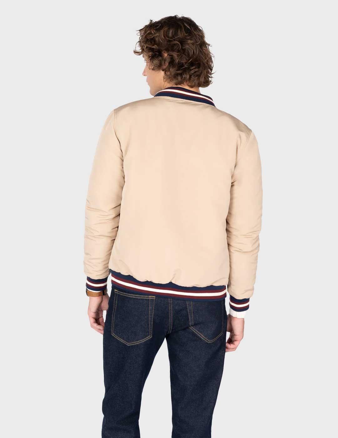 Harper & Neyer University chaqueta bomber beige para hombre