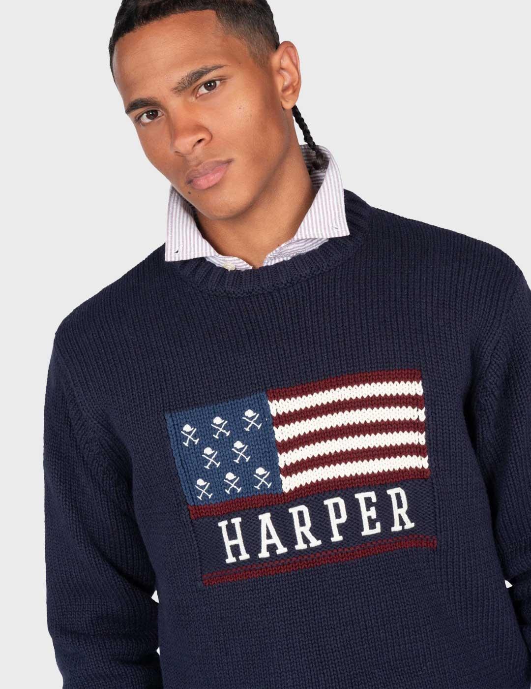 Harper & Neyer Usa jersey azul marino para hombre