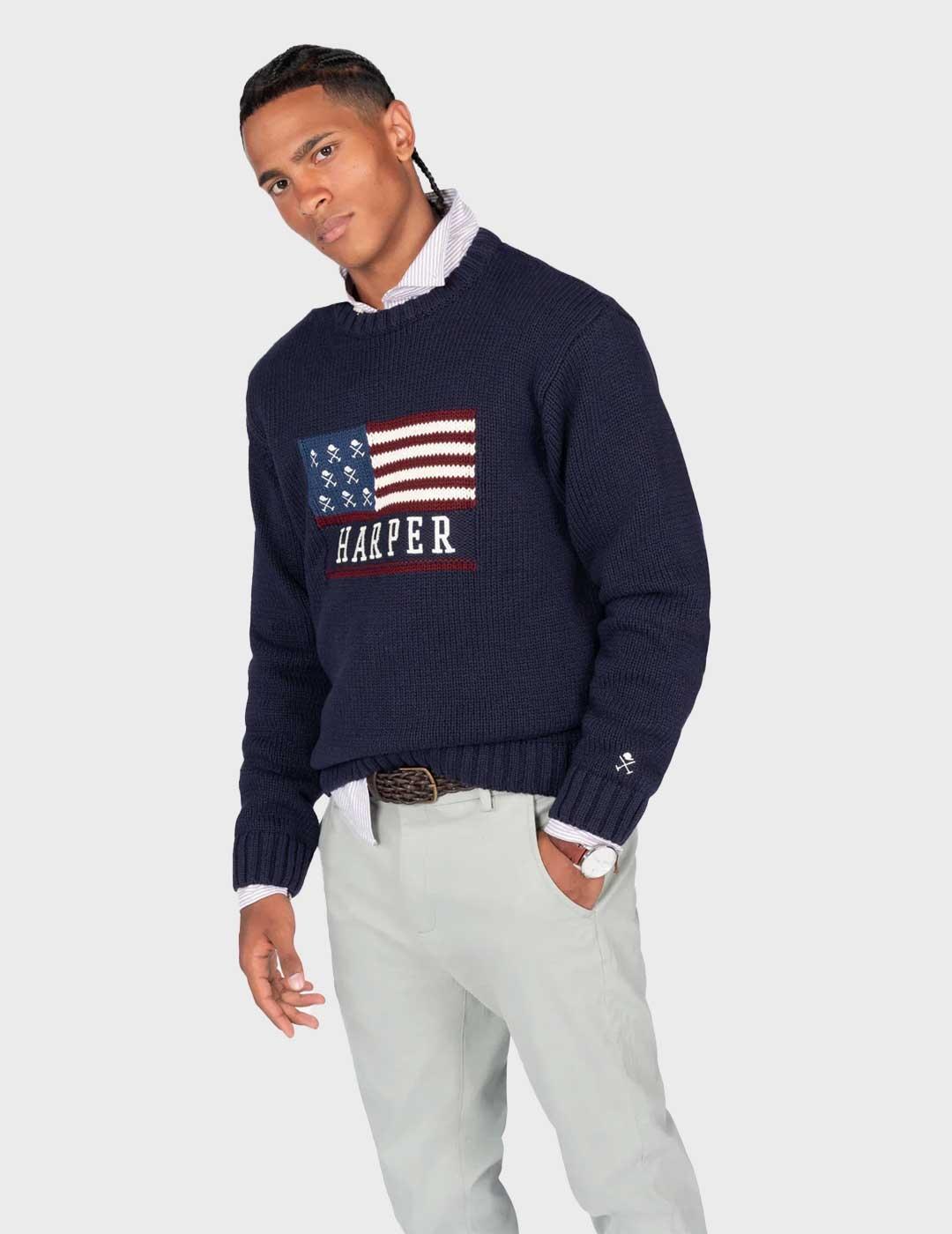 Harper & Neyer Usa jersey azul marino para hombre