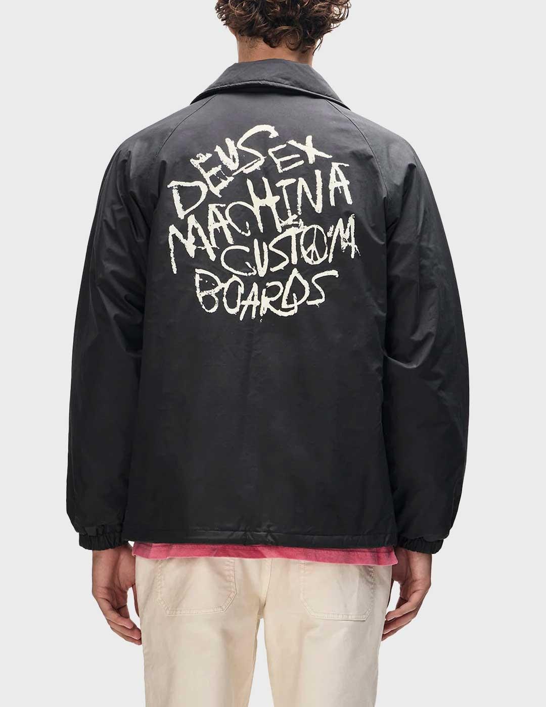 Deus Scrawler Coach chaqueta negra para hombre