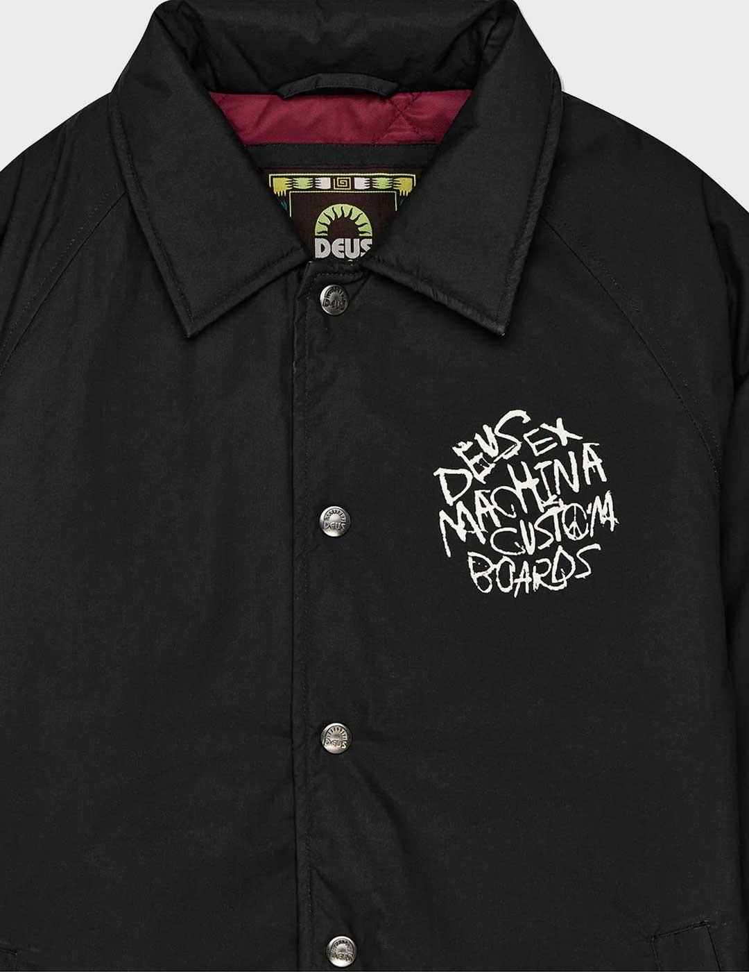 Deus Scrawler Coach chaqueta negra para hombre