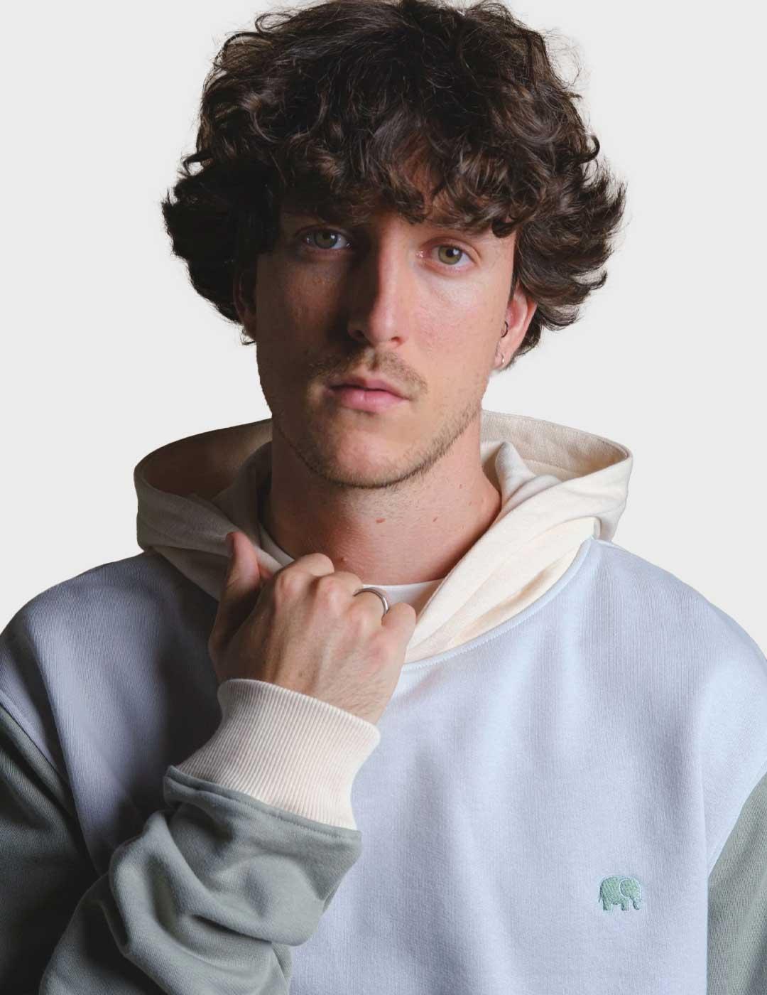 Trendsplant Color Block sudadera azul para hombre