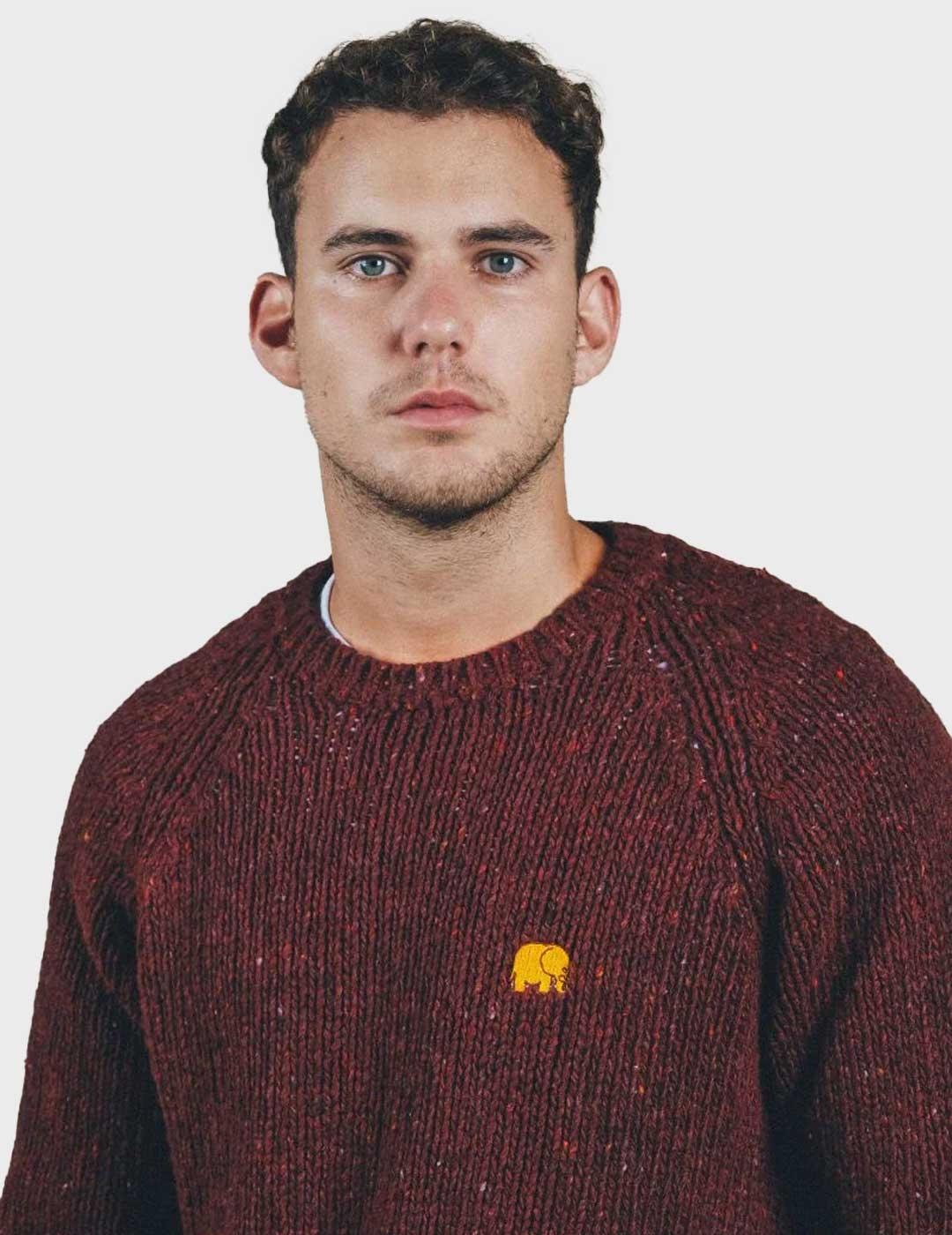 Trendsplant Maigno Knit jersey granate para hombre