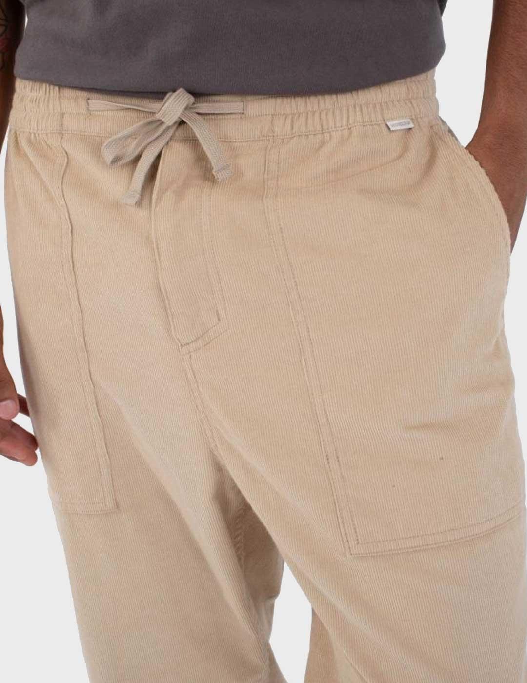 Hurley Baja Straight pantalón beige de pana para hombre