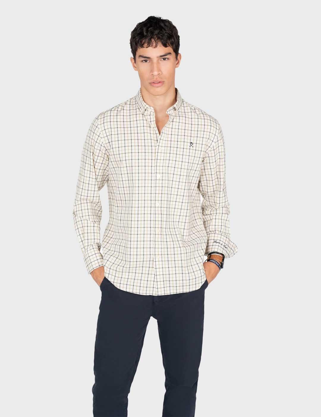 Harper & Neyer Marron Bell camisa beige para hombre