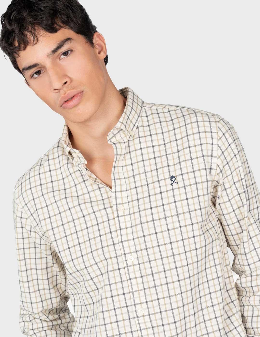 Harper & Neyer Marron Bell camisa beige para hombre