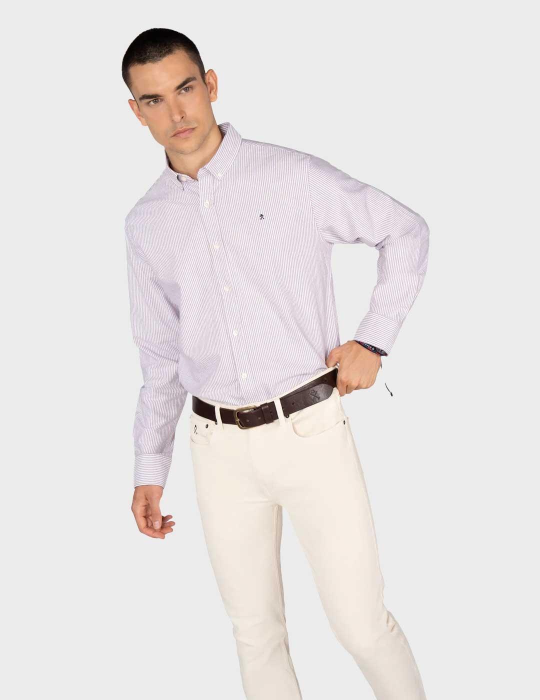 Harper & Neyer Mediterraneo camisa granate para hombre