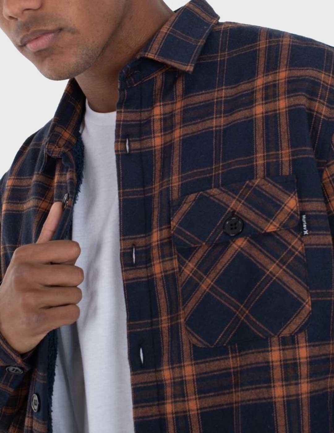 Hurley Axe Sherpa camisa azul marino para hombre