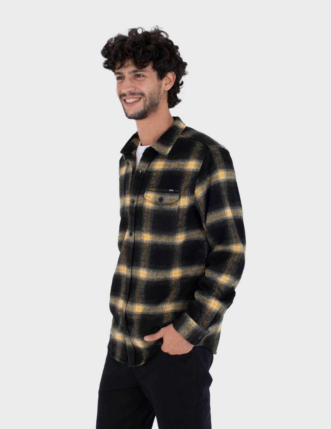 Hurley Portland Heavyweight camisa negra para hombre