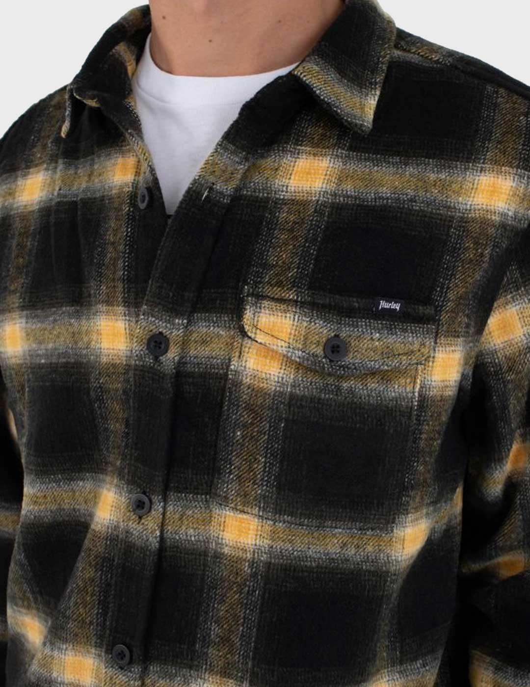 Hurley Portland Heavyweight camisa negra para hombre