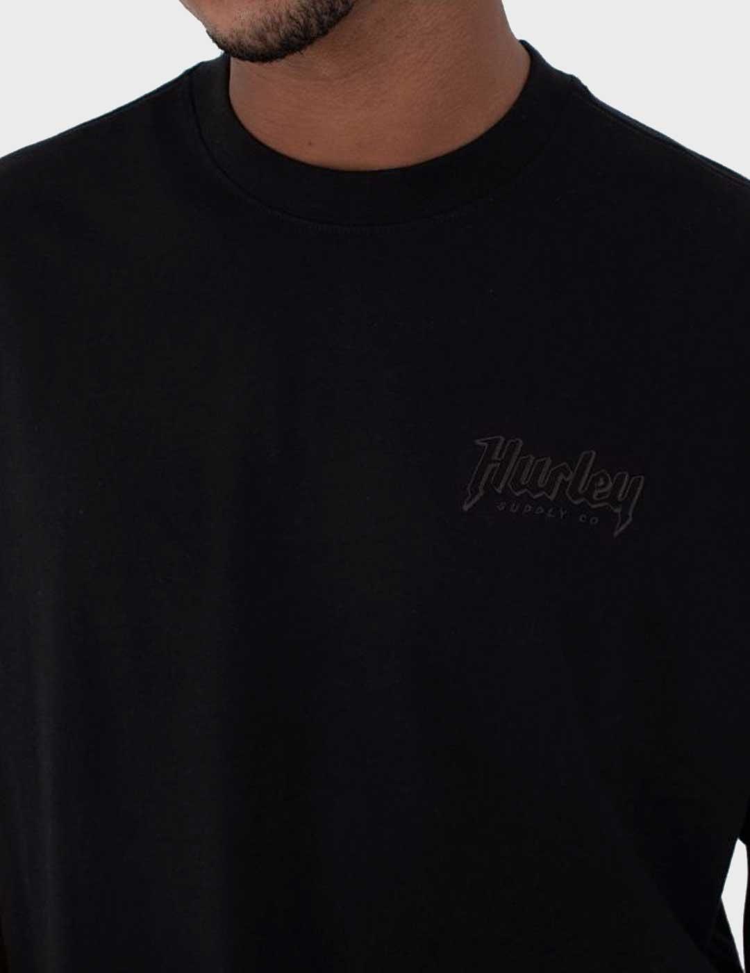 Hurley Built Outline camiseta negra para hombre