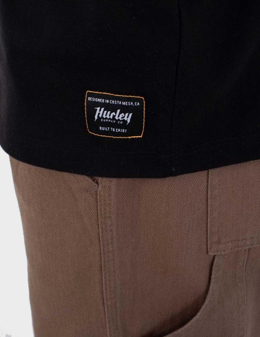 Hurley Built Outline camiseta negra para hombre