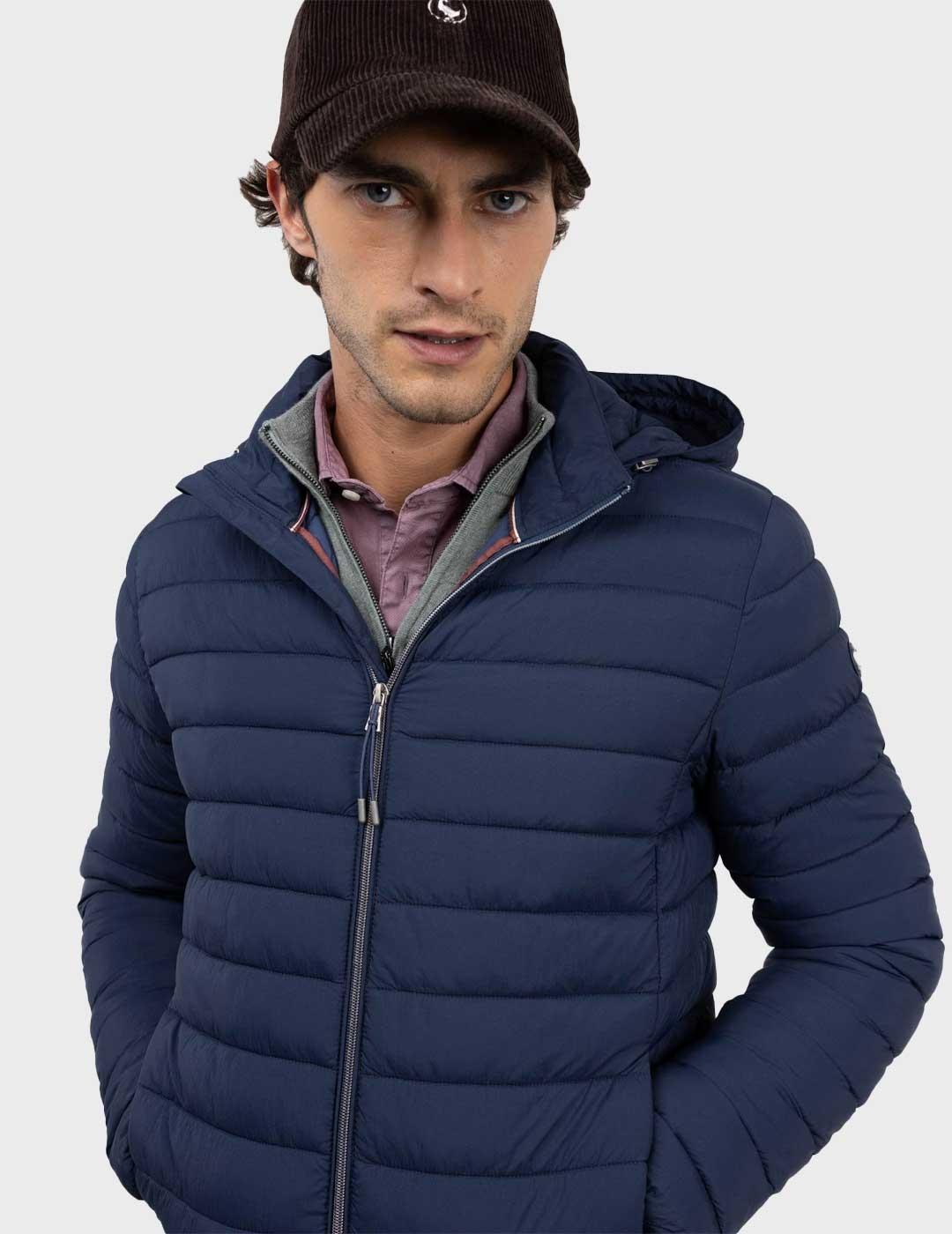 El Ganso chaqueta azul marino acolchada para hombre