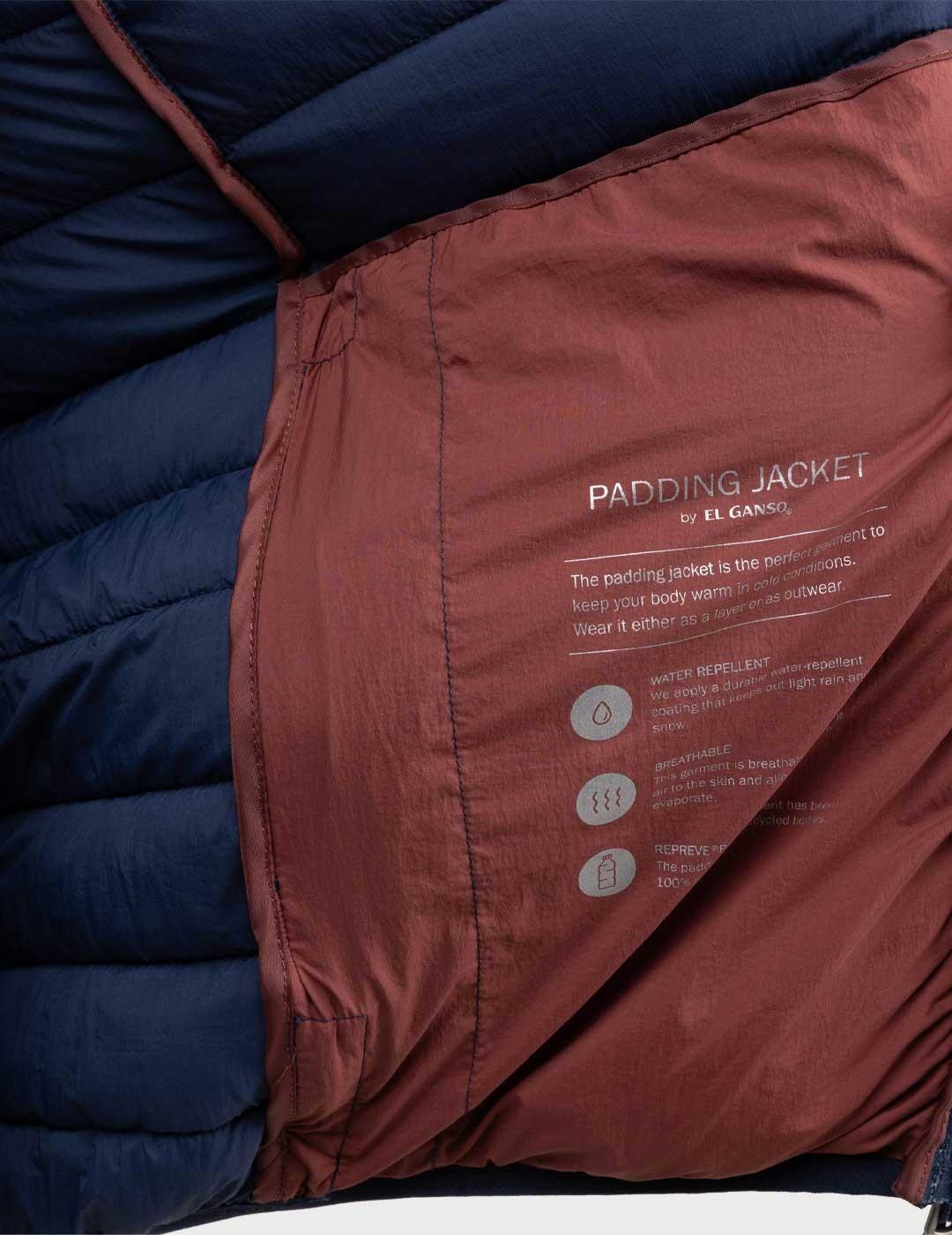 El Ganso chaqueta azul marino acolchada para hombre