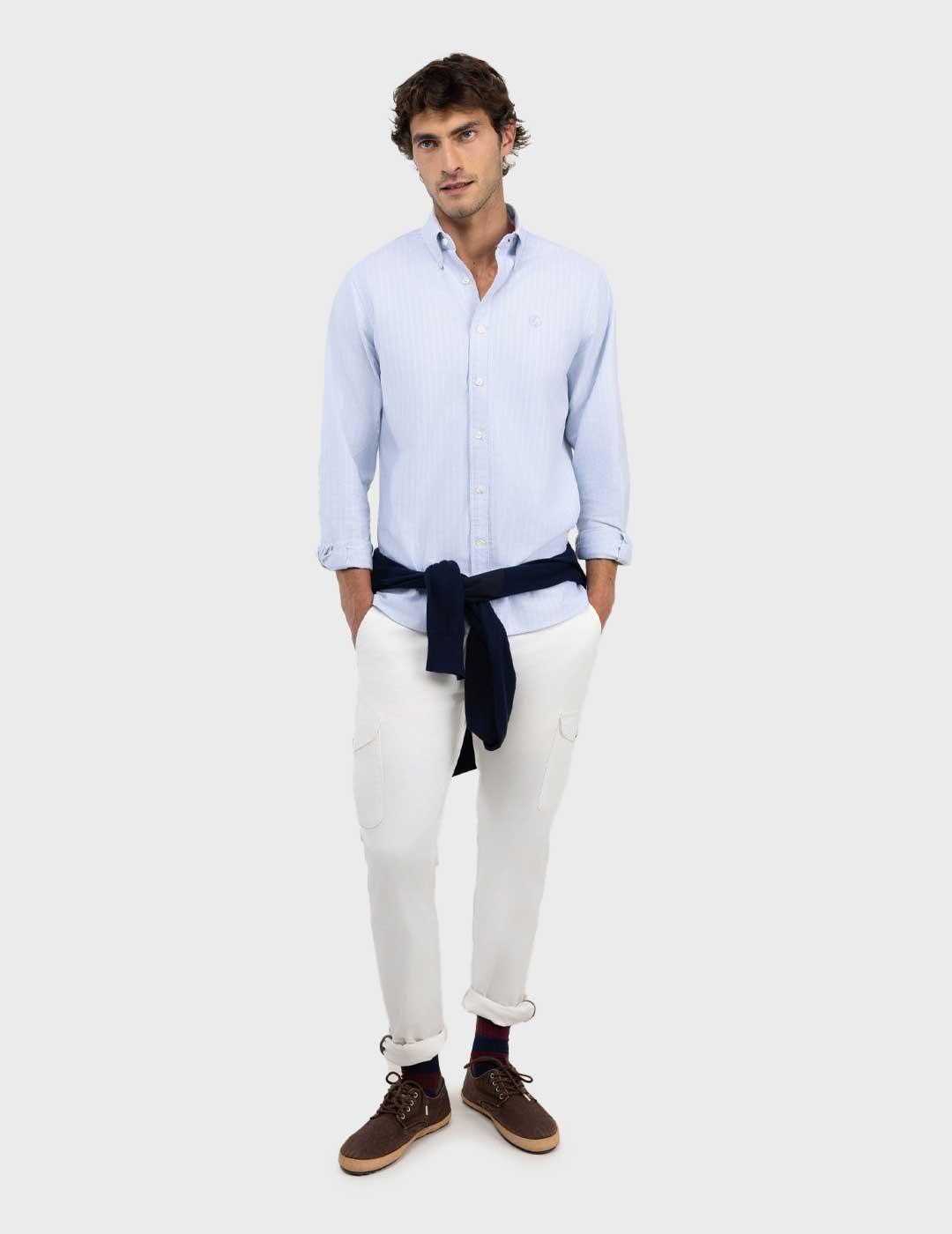 El Ganso Butcher Oxford camisa verde para hombre