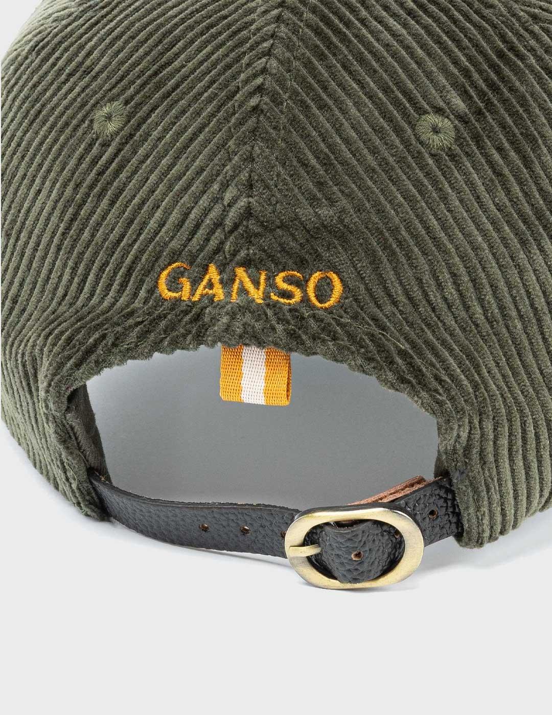 El Ganso gorra verde de pana para hombre