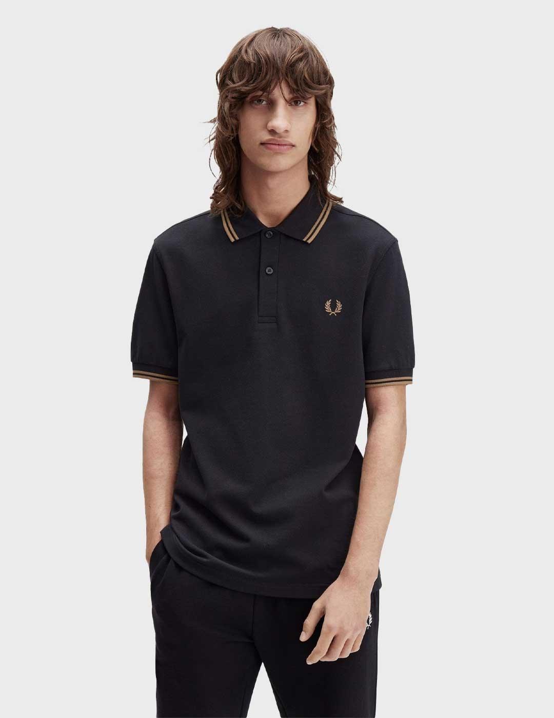 Fred Perry Twin Tipped polo negro para hombre