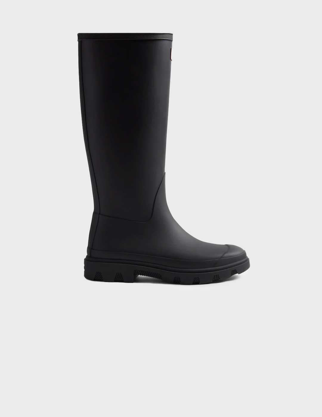 Hunter Downpour Tall bota negra impermeable para mujer
