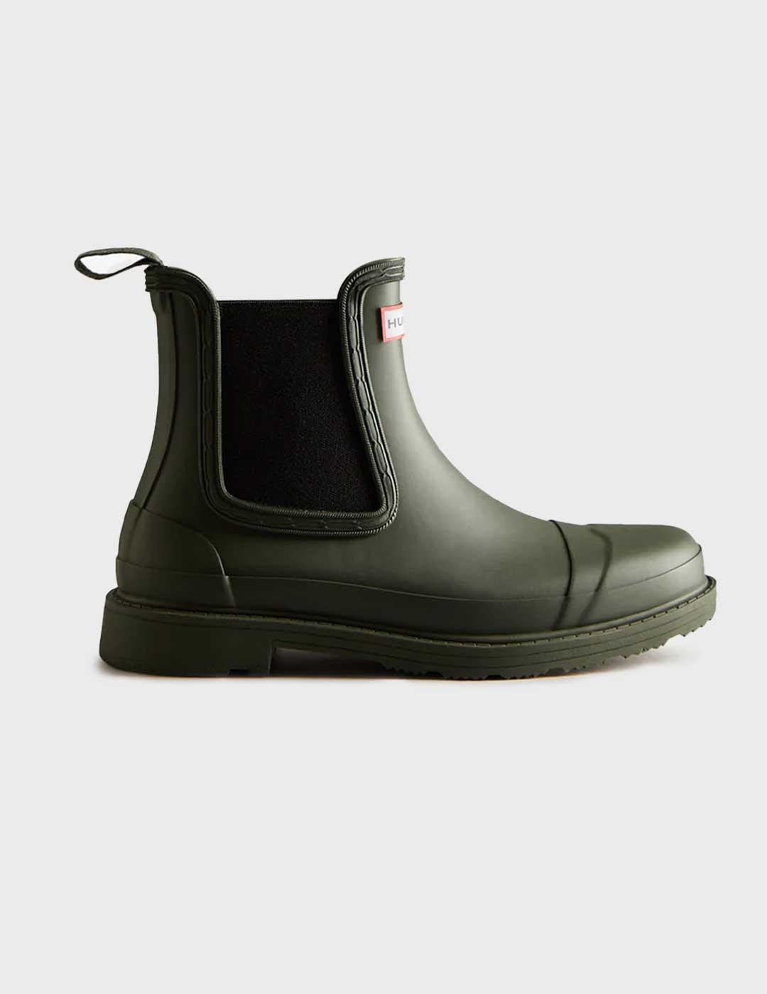 Hunter Chelsea Commando bota verde impermeable para mujer