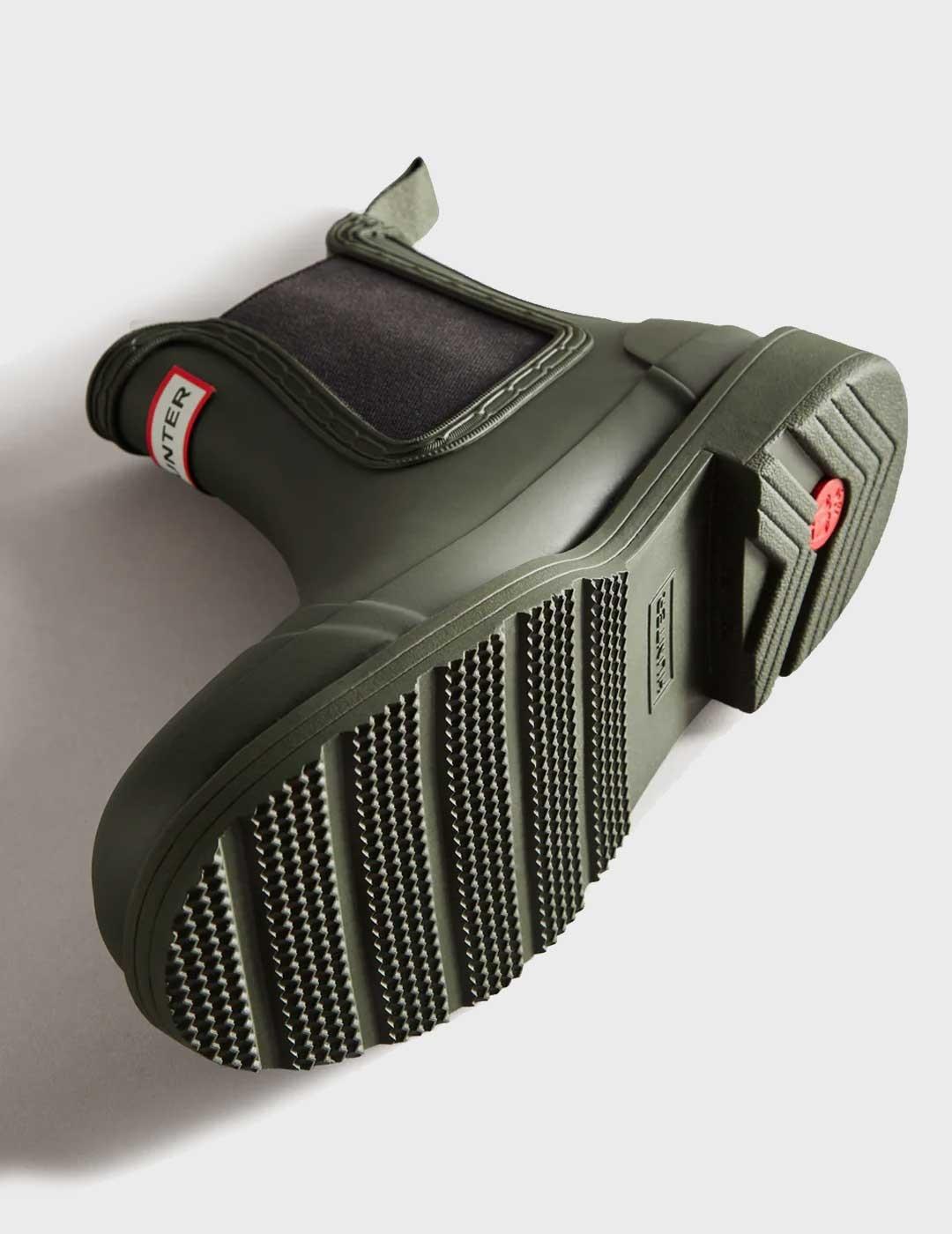 Hunter Chelsea Commando bota verde impermeable para mujer