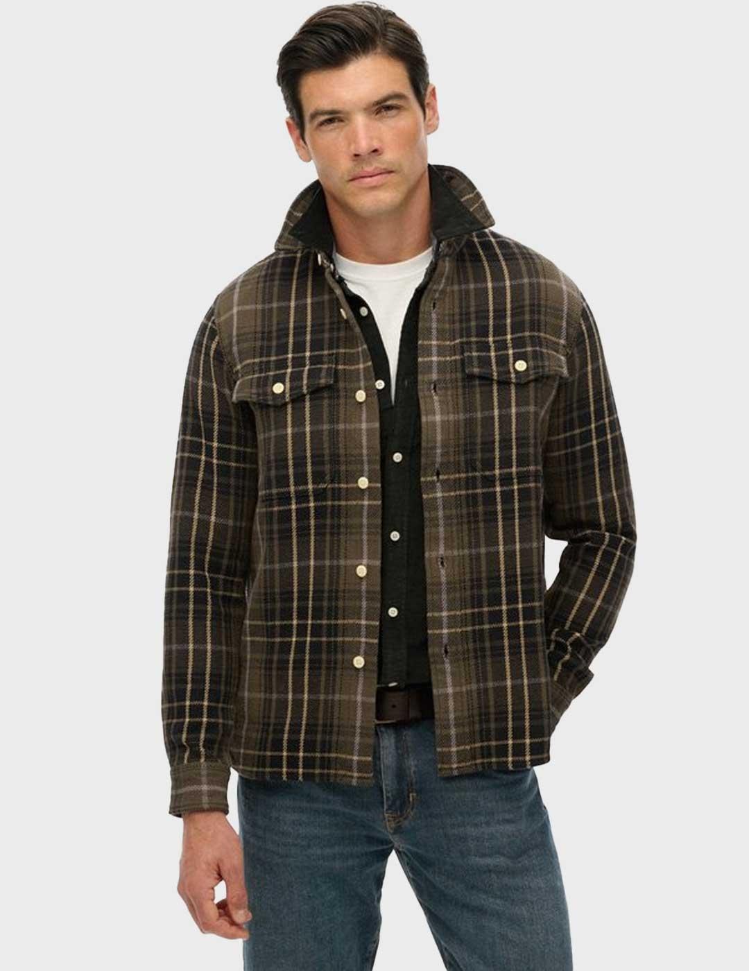 Superdry Merchant Heavy camisa marrón para hombre