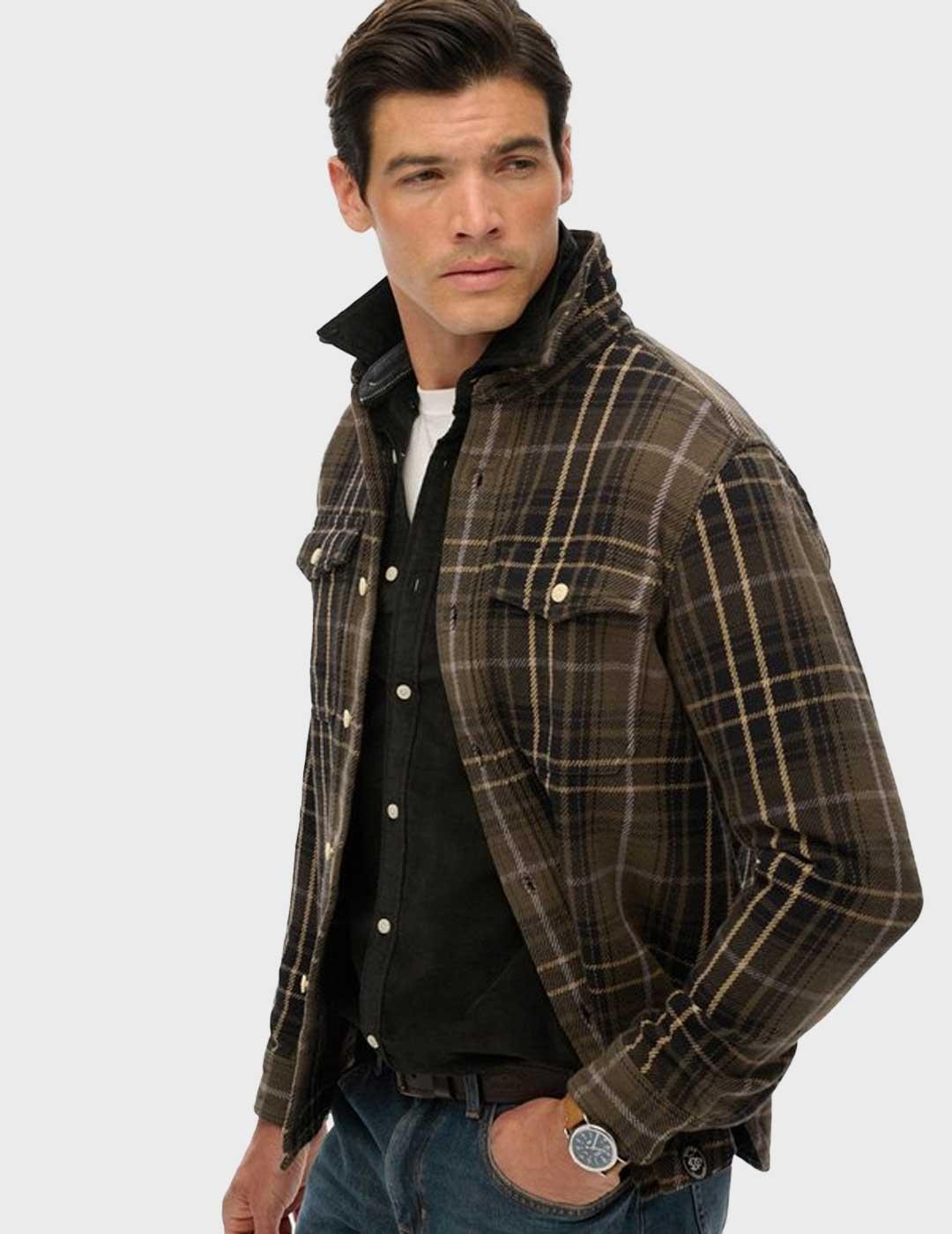 Superdry Merchant Heavy camisa marrón para hombre