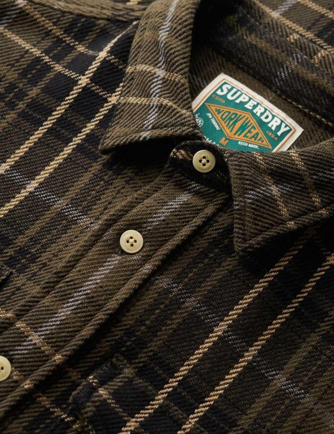 Superdry Merchant Heavy camisa marrón para hombre