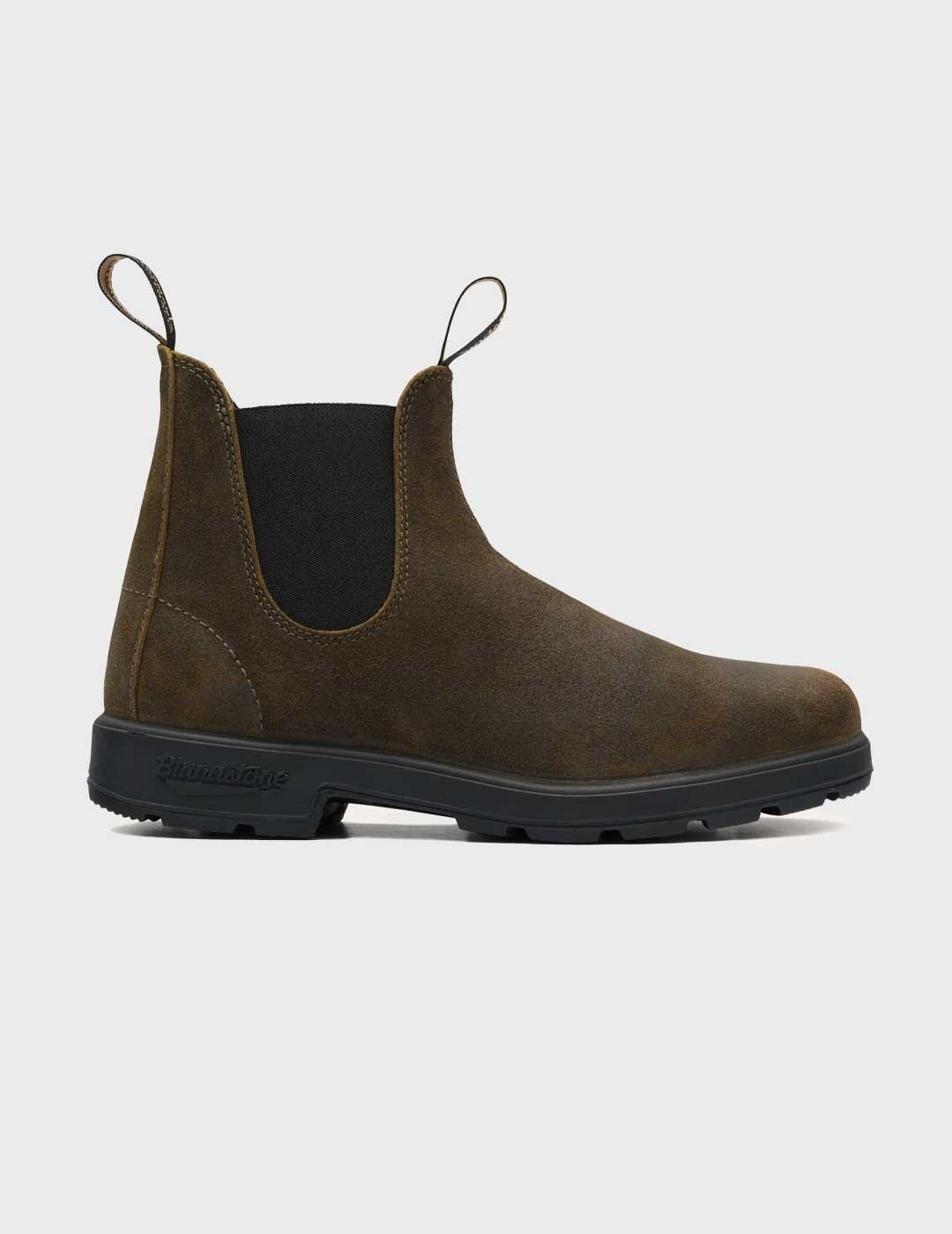 Blundstone 1615 Dark Olive Suede bota verde hombre y mujer