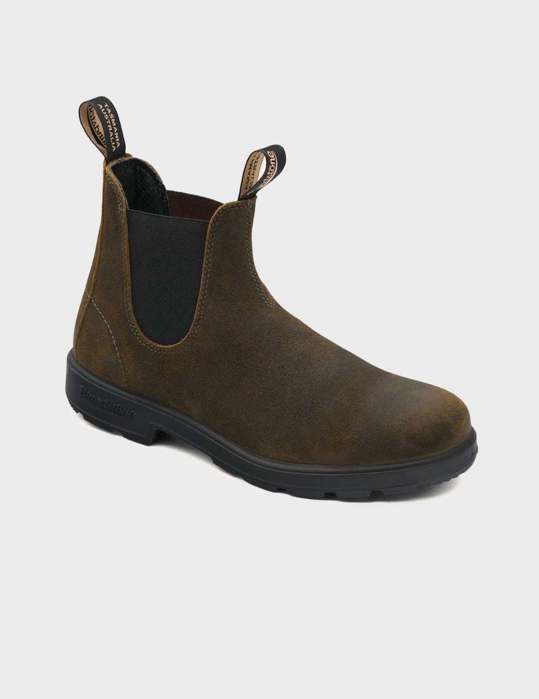 Blundstone 1615 Dark Olive Suede bota verde hombre y mujer