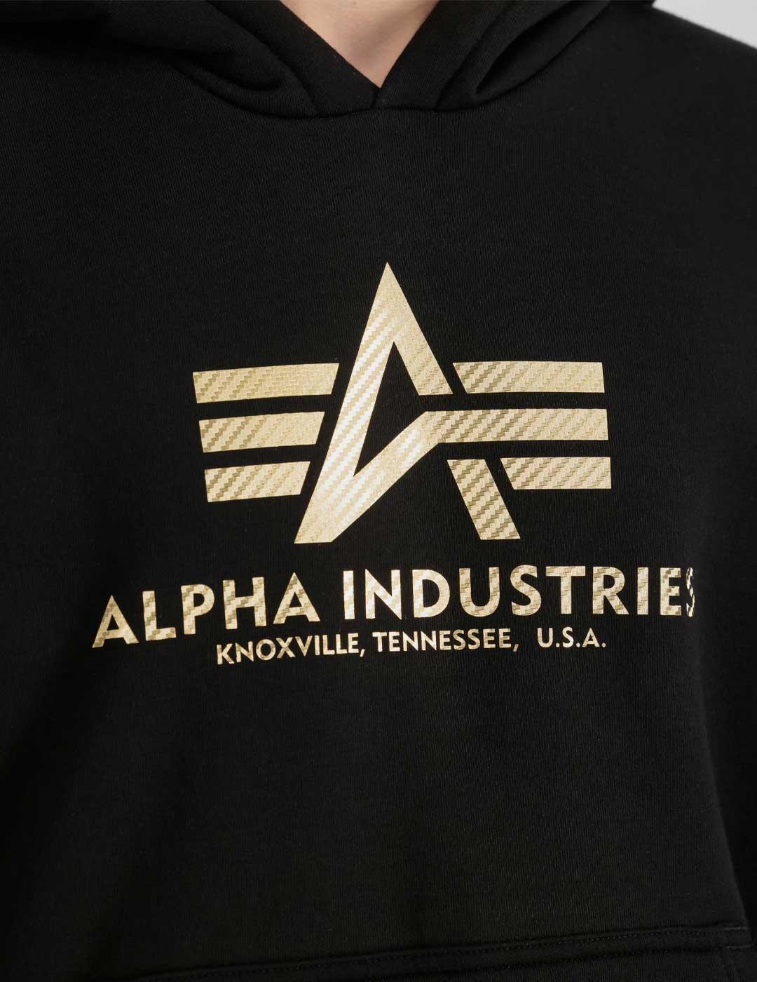 Alpha Basic sudadera negra para hombre