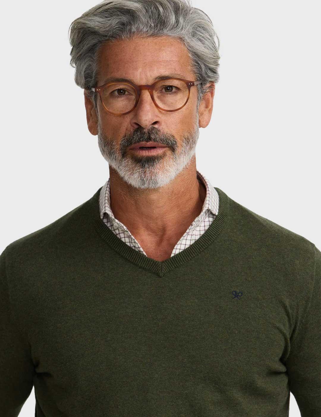 Silbon jersey verde cuello pico para hombre