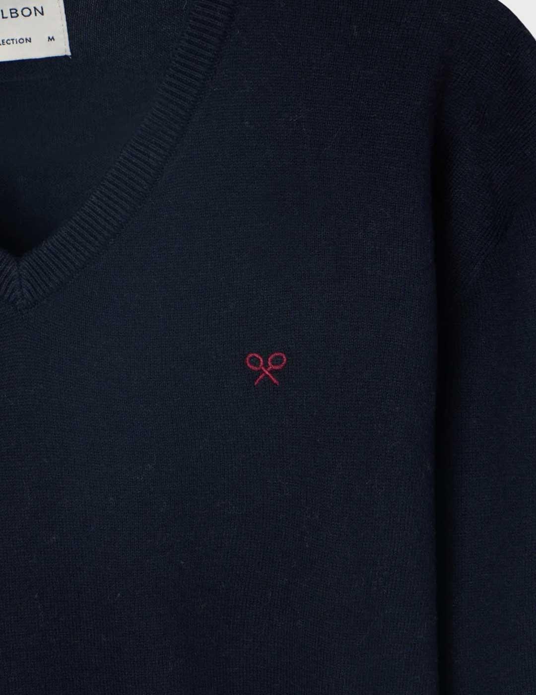 Silbon jersey azul marino cuello pico para hombre