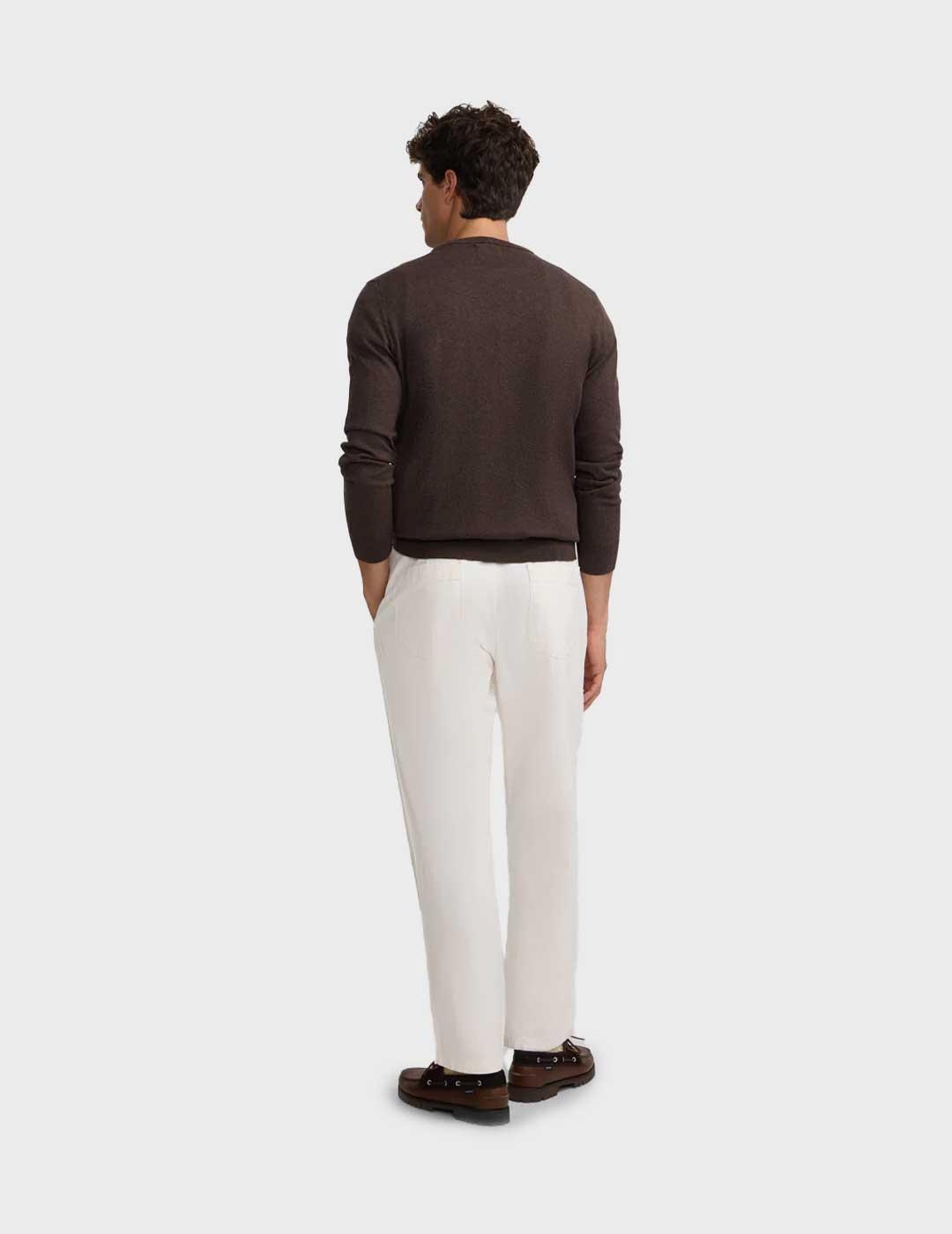 Silbon jersey marrón cuello redondo para hombre