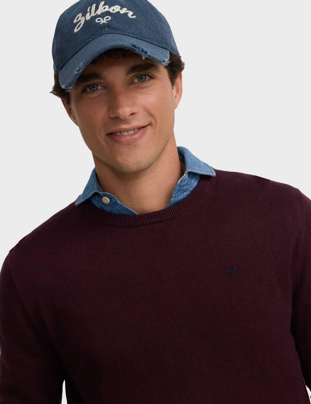 Silbon jersey granate cuello redondo para hombre