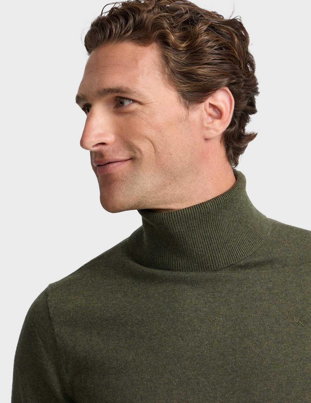Silbon jersey verde cuello vuelto para hombre