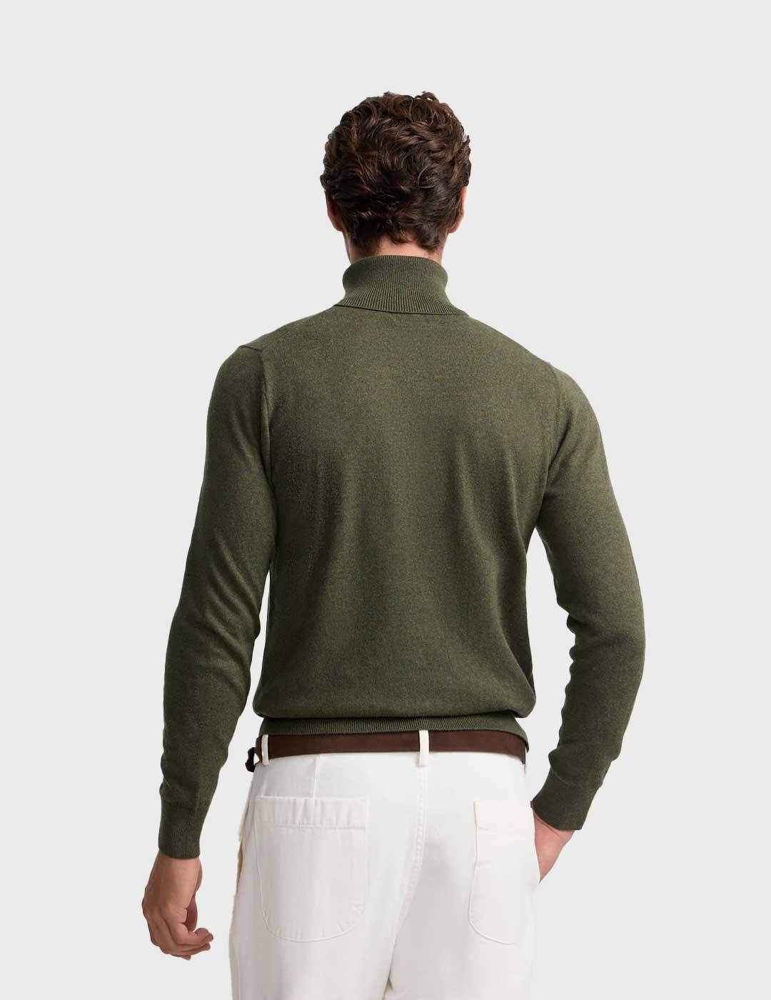 Silbon jersey verde cuello vuelto para hombre