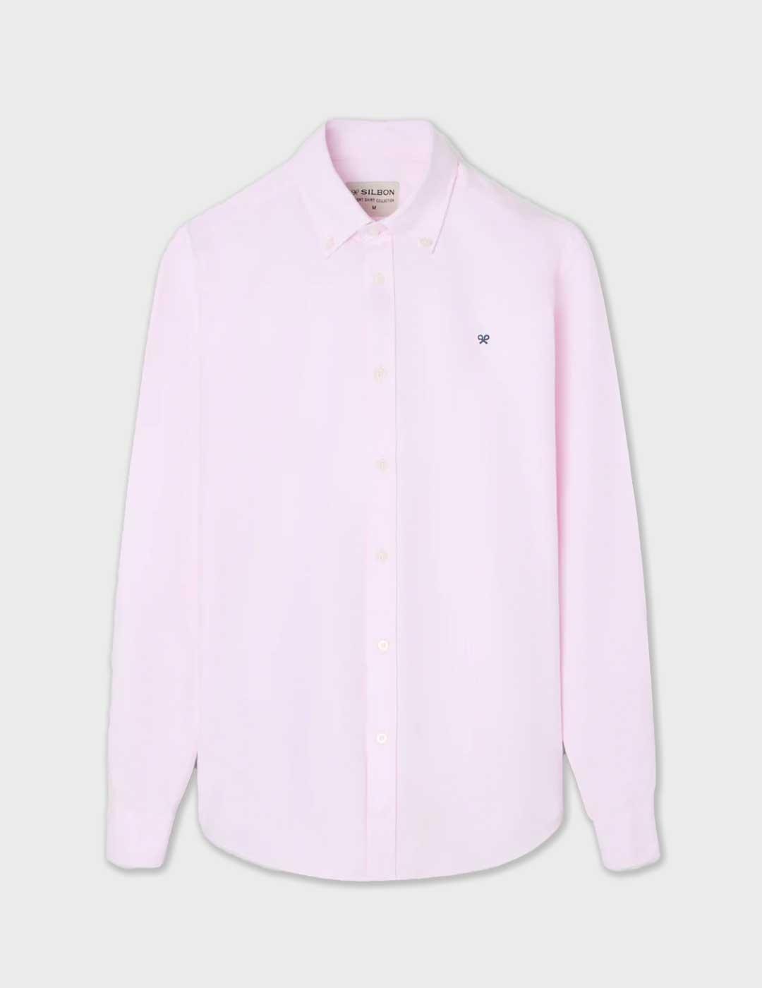 Silbon Sport Oxford camisa rosa para hombre